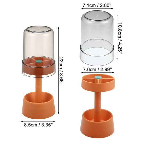 Bathroom 3 Slots PP Toothbrush Holder Stand with Cover Orange 8.66''x2.99'' - Picture 4 of 6